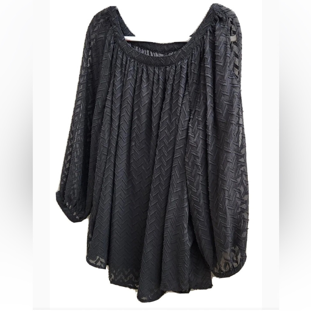 Cato Long sleeve, Slit sleeve, Gray Blouse peasant top